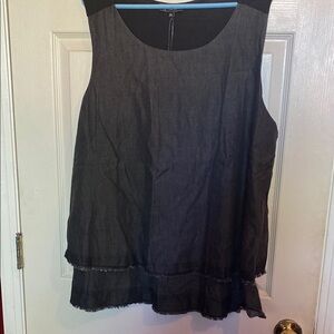 DG2 by Diane Gilman Washed Black Denim Tank Top